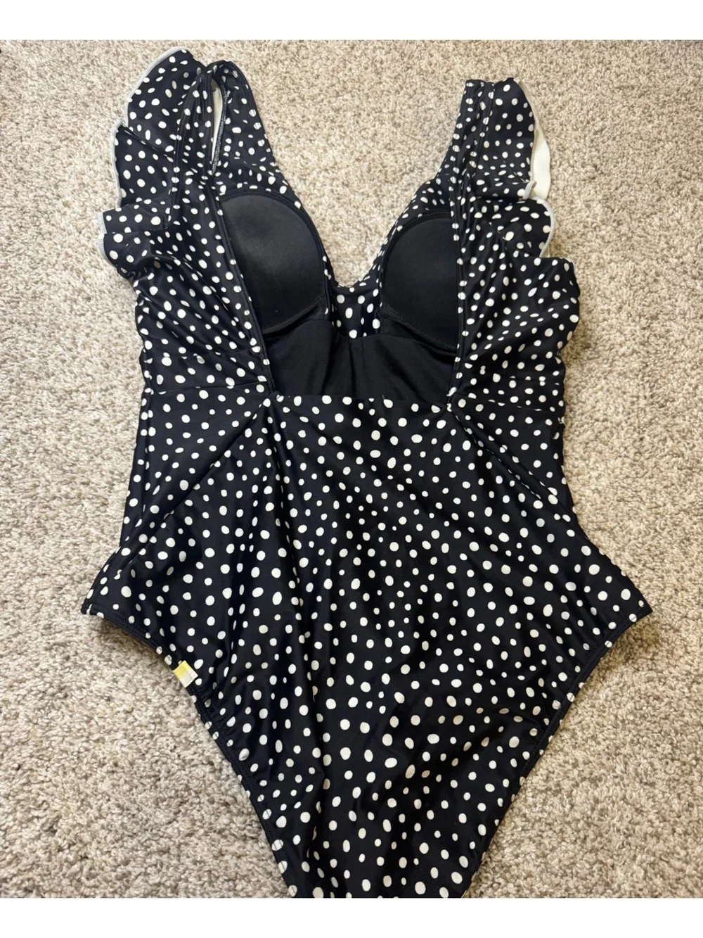 Summersalt The Ruffle Backflip One Piece Swimsuit | Size 8 | Black & White Dot